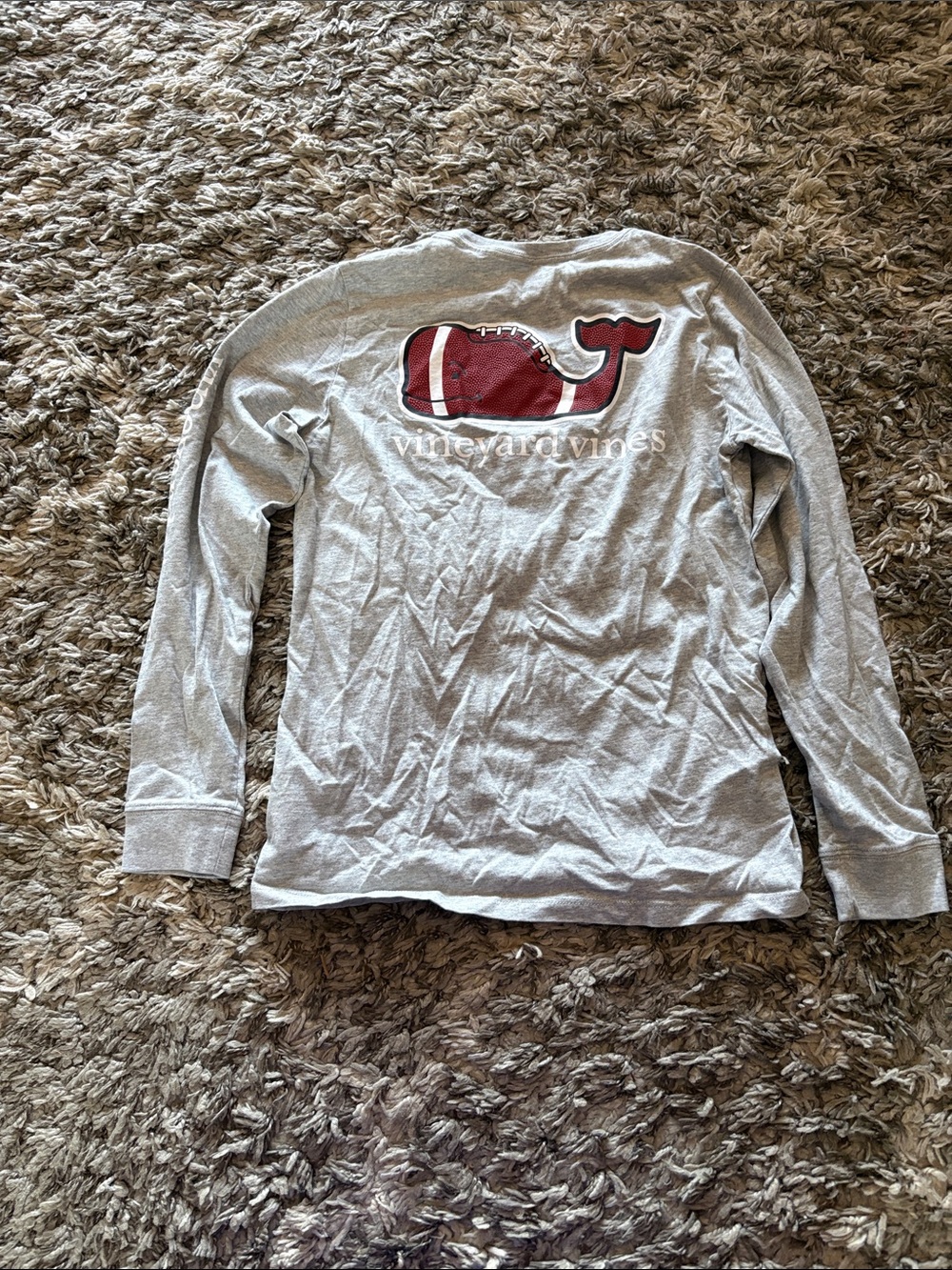 Vineyard Vines Kids Long-Sleeve Football Whale Tee